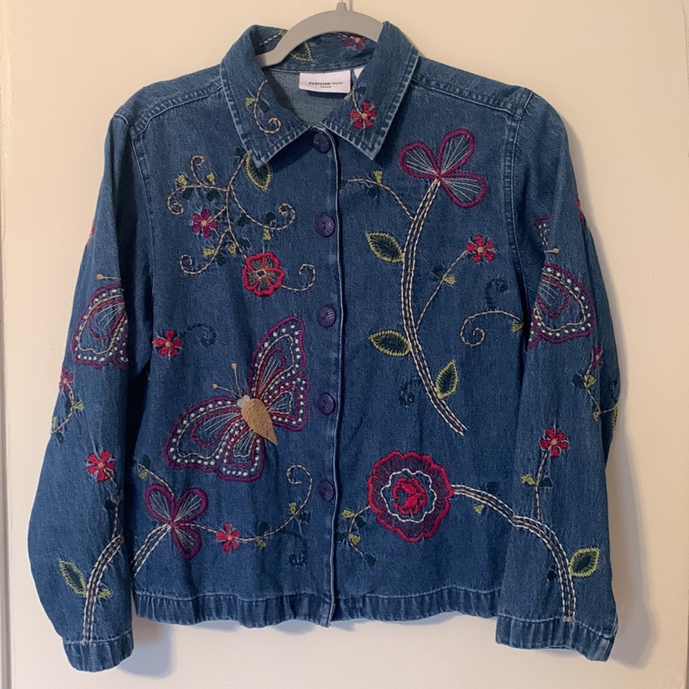 Vintage 90s Embroidered Denim Jacket